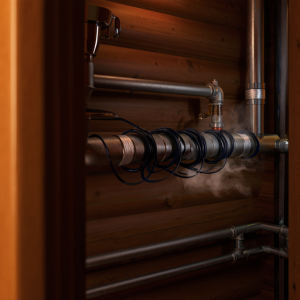 xLayder Pipe Caleo на трубах водопровода в бане